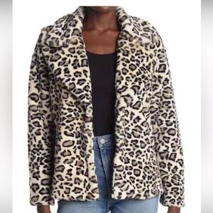 Love Token Animal Print Teddy Jacket
